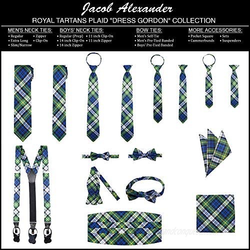 Jacob Alexander Men's Royal Tartans Plaid Self-Tie Bow Tie