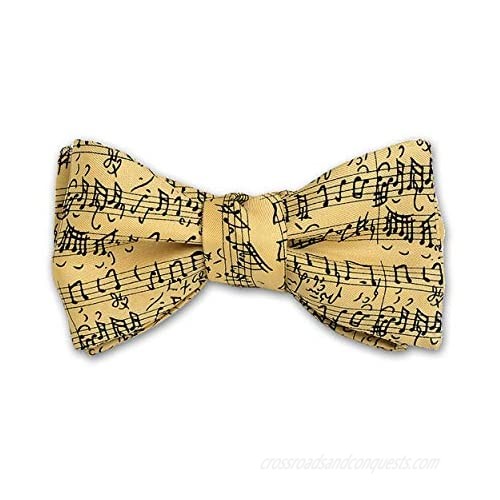 Josh Bach Men's Music by JS Bach Self-Tie Silk Bow Tie Cream  Made in USA