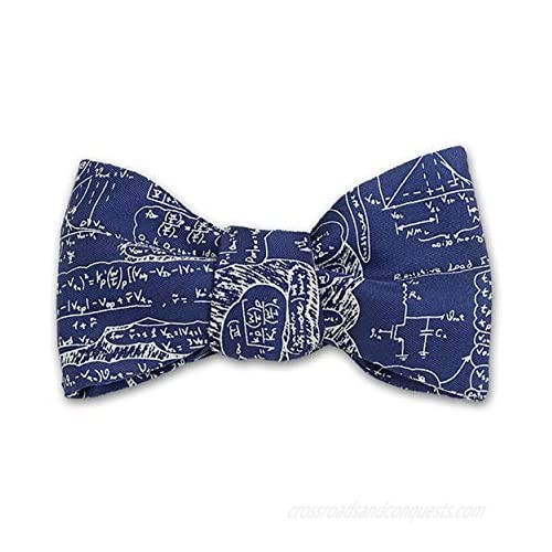 Josh Bach Men's Scientific Formulas Self-Tie Silk Bow Tie in Blue  Made in USA