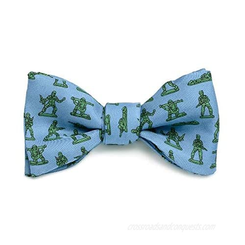 Josh Bach Men's Toy Soldiers/Army Men Self-Tie Silk Bow Tie Blue  Made in USA