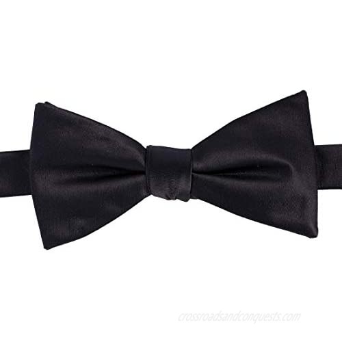 KissTies Self-Tied Satin Bow Tie Solid Tuxedo Adjustable Bowties For Adults