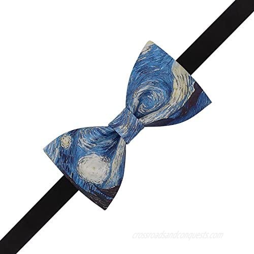 Lanzonia Designer Bow Ties for Men Novelty Painting Bowtie for Wedding Party Prom Graduations Ball