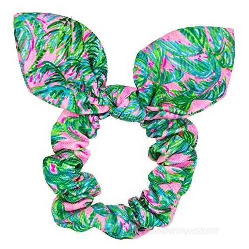 Lilly Pulitzer 2-Pack Women's Hair Tie Scrunchie with Bow Detail Bunny Business & Suite Views