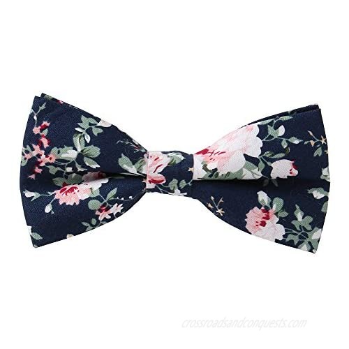 Mantieqingway Pre-Tied Mens Bow Ties Adjustable Cotton Print Bowties Tuxedo Floral Bow Tie for Wedding