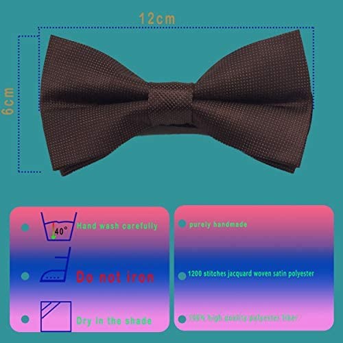 Maolilaker Men's Solid Color Lattice Stretchable Bow Tie 1200 Needles High-Density Satin Hand-Woven
