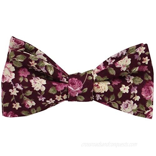 Mens Floral Self Tie Bowties - 100% Cotton Butterfly Bow Ties - Wedding - Gift