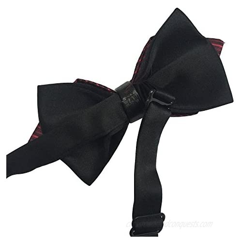 Mens Sharp-angled PU Leather Bowtie Classical Pre-tied Ties Tuxedo Bow Ties
