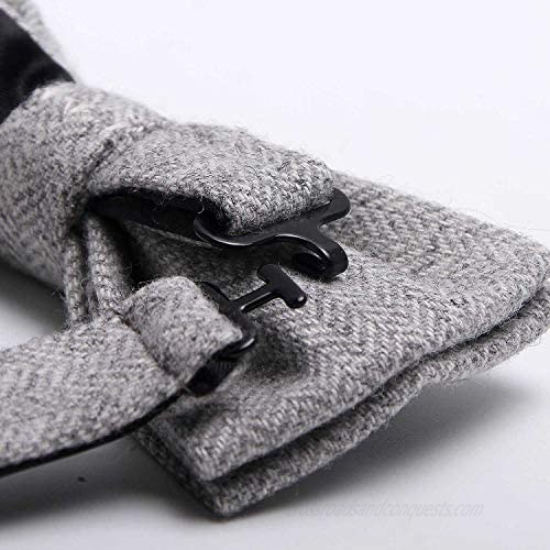 Mumusung Men's Woolen Core Solid Bowtie