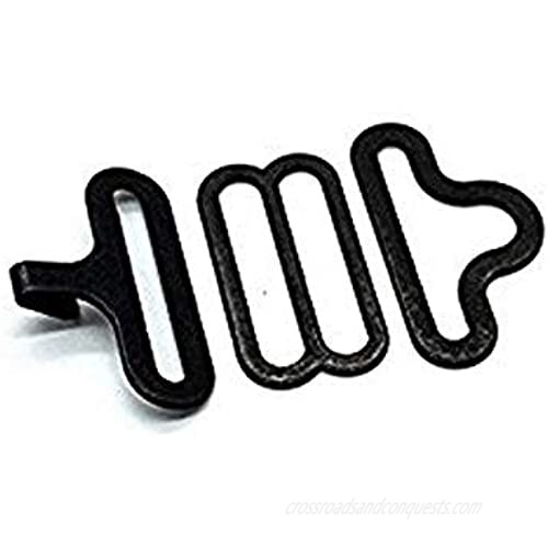 Rainforce 100 Sets Adjustable Bow Tie Hardware Clip Set  Metal Cravat Clip Hook Fastener for Necktie Strap (Black)