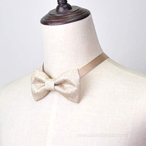 Sparkling bow tie for men & women | Glitter bow tie Pre-tied style| Navy | Pink | Champagne Gold | Silver | Black | Red