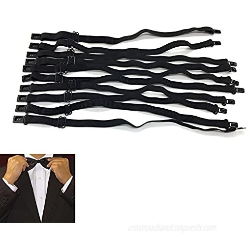 The Little Green Change 10PCS DIY Accessories Bow Tie Adjustable Polyester Belt with Clips Black