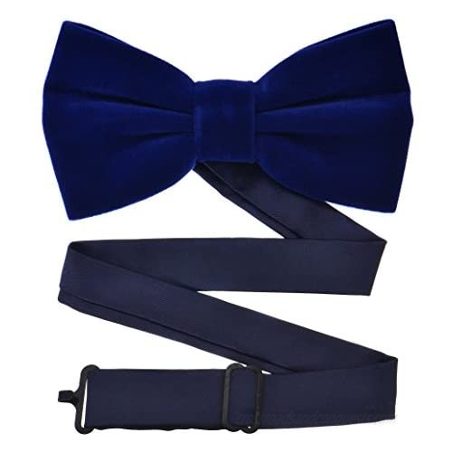 Velvet Bow Tie and Pocket Square Set- Royal Blue