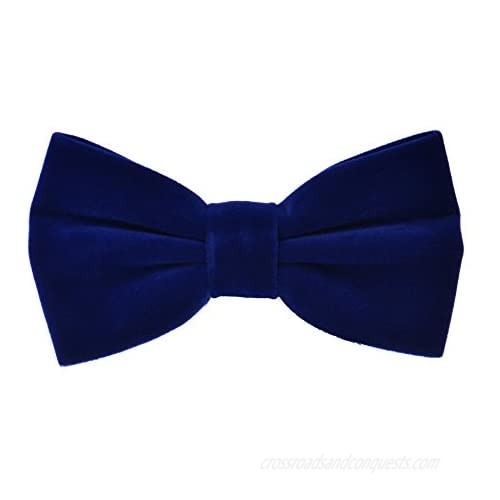 Velvet Bow Tie and Pocket Square Set- Royal Blue