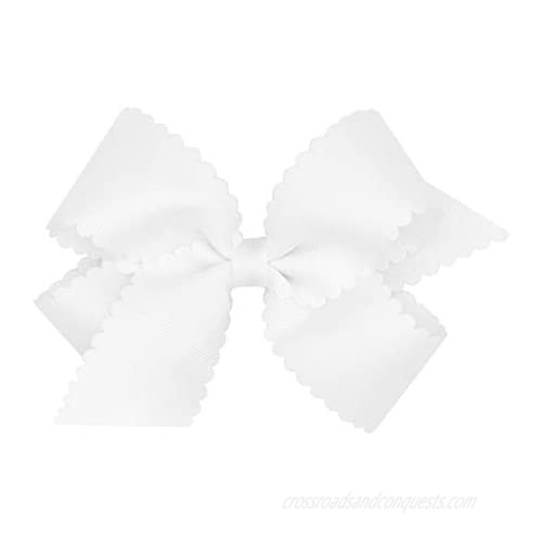 Wee Ones Girl's Grosgrain Bow with Scalloped Edge