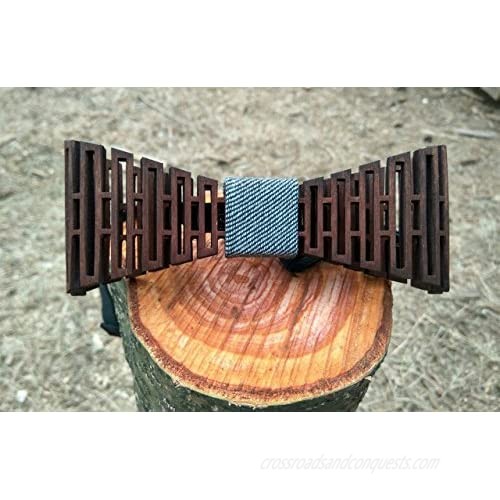 Wooden Bow Tie 3D Unique Design Holiday Wedding Wood Bowtie Men Necktie Gift Box