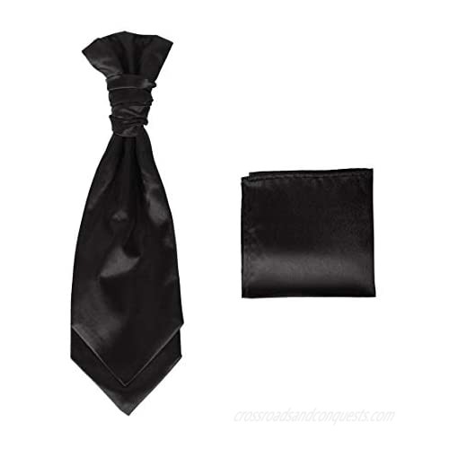 Dan Smith Men's Fashion Formal Satin Plain Cravat Extra Long 14.5 Adjustable Neck Size 20