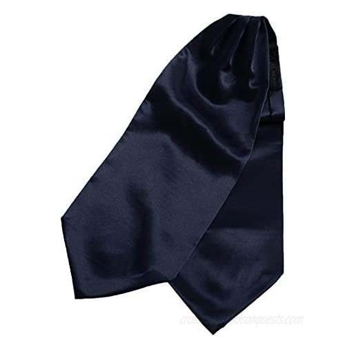Dan Smith Plain Men's Fashion Cravat Microfiber Wedding Ascot Tie Extra Long Size 53 inches