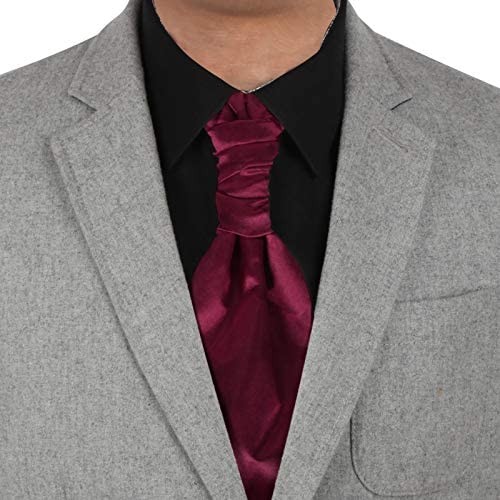 Dan Smith Silk Blend Ascot For Mens Long-Pretied Cravat Scarves Hankies Cufflinks Set