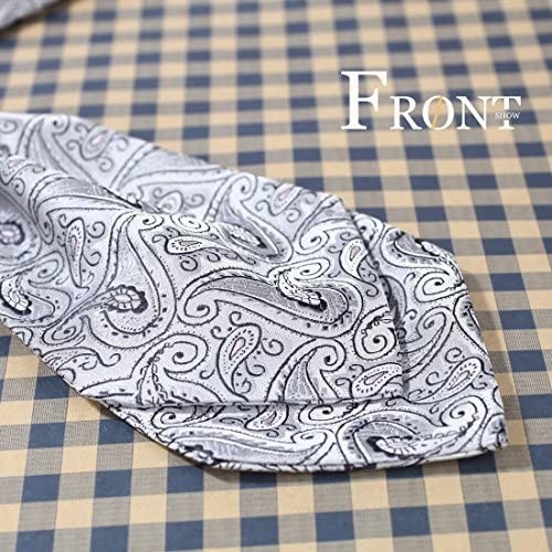 Jacquard Silk Ascot Tie Cravat For Men Pattern Pretied Cravat Tie Gray Tall Formal Western ERB1B08E Epoint Gainsboro Dim Gray