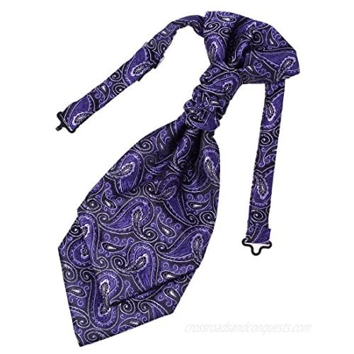 Men'S Cravat Tie Flower Big-Tall Pretied Cravat Necktie Purple Sports Coats Wedding-Party-Members ERB1B08C Epoint Indigo Black Woven Silk