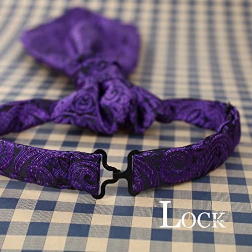 Silk Day Cravat For Men Big-Tall Flower Purple Pre-Tied Ascots Engagement Petite Plus Size ERB1B05B Epoint Indigo Black
