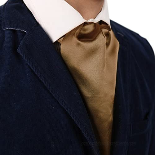 Solid Men Day Cravat Silk Blend Cravat Scarves Multi-Color Assorted Pack DRDE0005 Dan Smith Sandy Brown Light Sky Blue Medium Purple