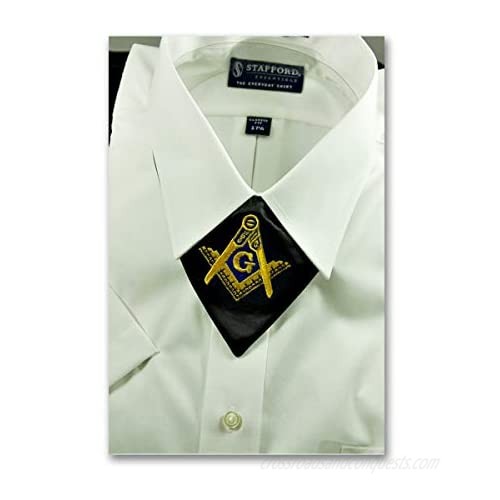 Square & Compass Masonic Cravat - [Black & Gold]