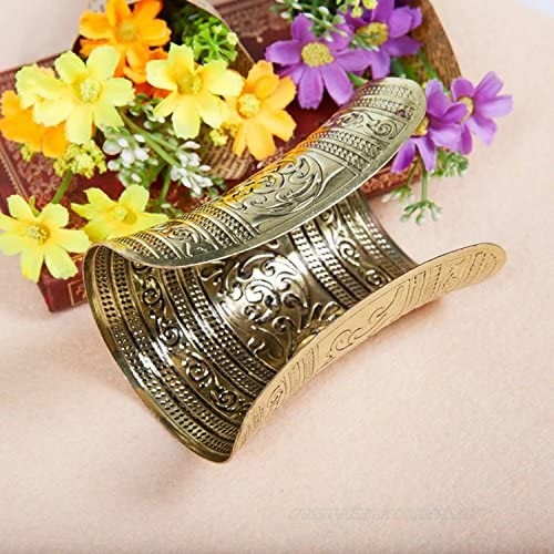 AvaCostume Bronze Tribal Gold Cuff Bracelet for Cosplay or Belly Dance