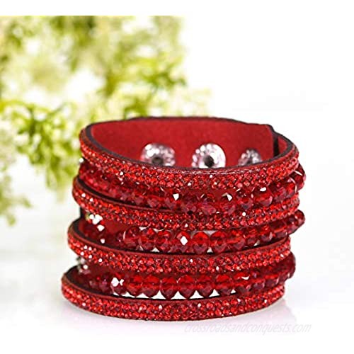 beya Alloy Metal Jewelry Women's Bracelet Uniquely Embedded with Stone and Crystal Beaded Fashion Cuff Bracelets for Girls Teenagers and Women