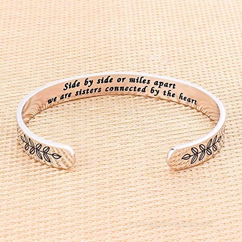 Bracelets for Women Personalized Gifts - Engraved Quote Inspirational Bracelet Birthday Christmas Funny Gifts for Best Friend Daughter Son Sister Niece Mom Coworkers Stainless Steel Jewelry