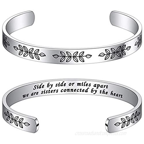 Bracelets for Women Personalized Gifts - Engraved Quote Inspirational Bracelet Birthday Christmas Funny Gifts for Best Friend  Daughter  Son  Sister  Niece  Mom  Coworkers  Stainless Steel Jewelry