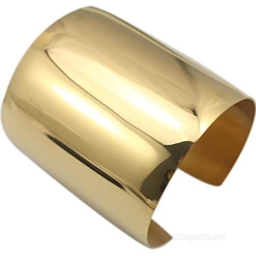 COUYA Stainless Steel Smooth Polished Open Cuff Bangle Bracelet for Women Lady Girls Gift
