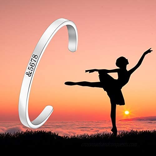 ENSIANTH Dancer Bracelet Dance Jewelry &5678 Cuff Bracelet Dancer Gift for Dance Teacher
