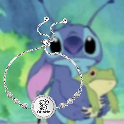 FAADBUK Funny Stitch Bracelet Stitch Inspired Gift Ohana Jewelry Ohana Adjustable Bracelet for Family Friend