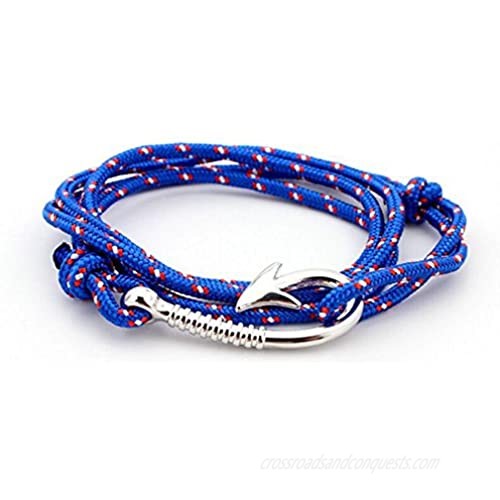 Fashionsupermarket 5-10pcs Nylon Rope Wrap Military Camouflage Nautical Fishook Bracelet DIY Bracelet Anklet Necklace 32 Inch