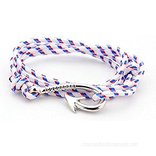 Fashionsupermarket 5-10pcs Nylon Rope Wrap Military Camouflage Nautical Fishook Bracelet DIY Bracelet Anklet Necklace 32 Inch