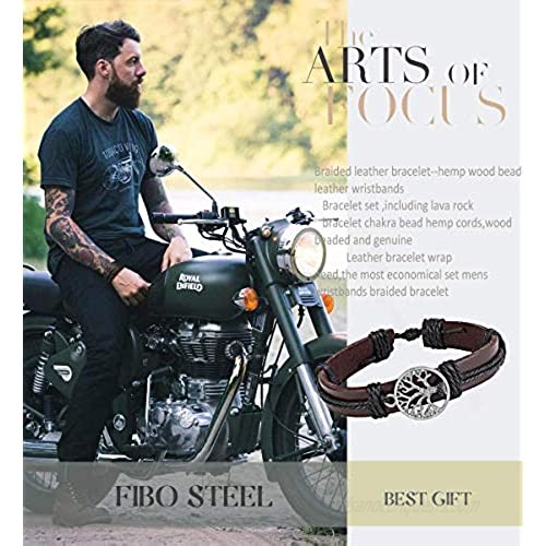 FIBO STEEL 10-32 Pcs Braided Leather Bracelets for Men Women Cool Wrist Cuff Bracelet Adjustable …