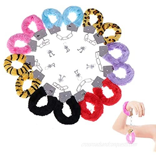 Fluffy Leather Wrist Handcuffs Bracelet Plush Lining Leg Cuffs Role Play Exercise Bands Leash Sex Detachable Adjustable Leash Chain for Women Home Yoga Gyms Party Cosplay Jewelry
