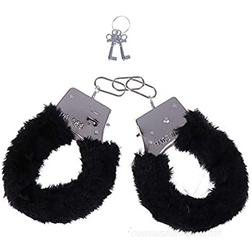 Fluffy Leather Wrist Handcuffs Bracelet Plush Lining Leg Cuffs Role Play Exercise Bands Leash Sex Detachable Adjustable Leash Chain for Women Home Yoga Gyms Party Cosplay Jewelry