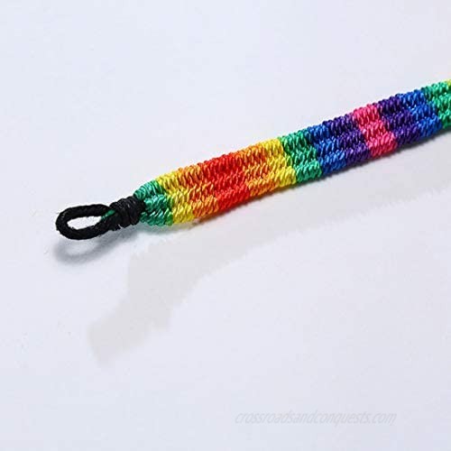 Hanpeelry Rainbow LGBTQ Pride Bracelet Adjustable Woven Braided Friendship String LGBT Bracelet Wristband for Gay & Lesbian