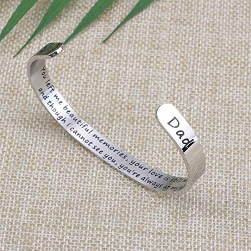 In Memory of Mom Dad Memorial Gifts for Loss of Mother Dad Grandma Grandpa Hushband Brother Sister loss of loved one Memorial Bracelet Grief Jewelry Sympathy Cuff Remembrance Bangle