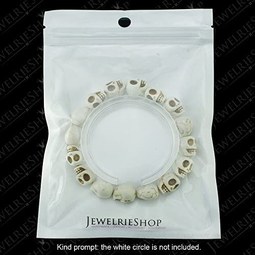 JewelrieShop Skull Bracelet Colorful Howlite Synthetic Turquoise Skeleton Tibetan Prayer Bead Mala Bracelet for Men Women