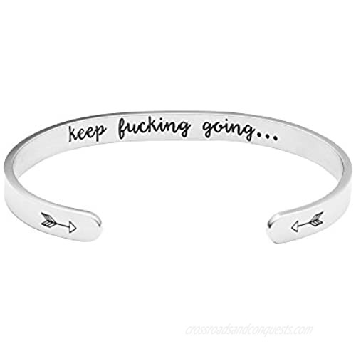 Joycuff Bracelets for Women Funny Inspirational Gifts for Her Sister to Sister Jewelry Mantra Cuff Bangle