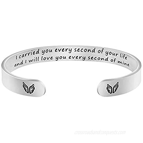 Joycuff Miscarriage Jewelry Memorial Gifts for Loss of Baby Daughter Sympathy Gifts Remembrance Bangle Bracelet Gifts for Women