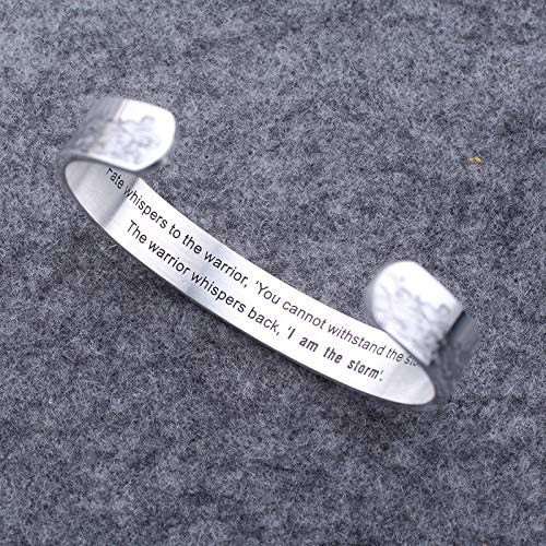 Keep Going Cuff Bangle Bracelet Stainless Steel Inspirational Jewelry I AM THE STORM