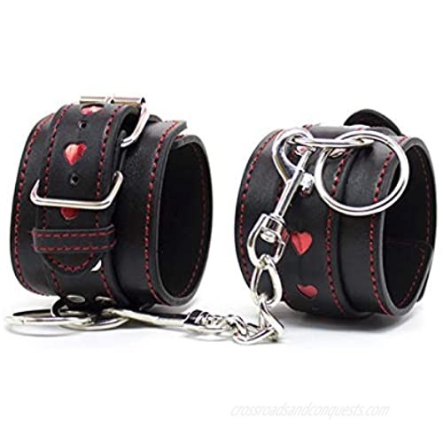 Leather Fluffy Wrist Handcuffs Chain Bracelet Comfortabl Handcuffs Role Play Exercise Bands Leash Sexy Entertainment Bangle for Women Men Yoga Gyms Cosplay Jewelry