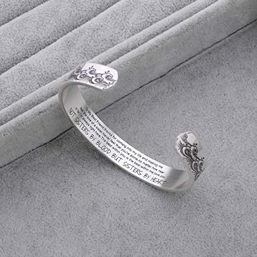 LIUANAN Inspirational Bracelets for Women Mom Personalized Gift for Her Engraved Mantra Cuff Bangle Birthday Jewelry