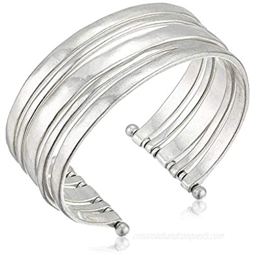 Lucky Brand Women's Large Silver Cuff Bracelet  Silver  One Size