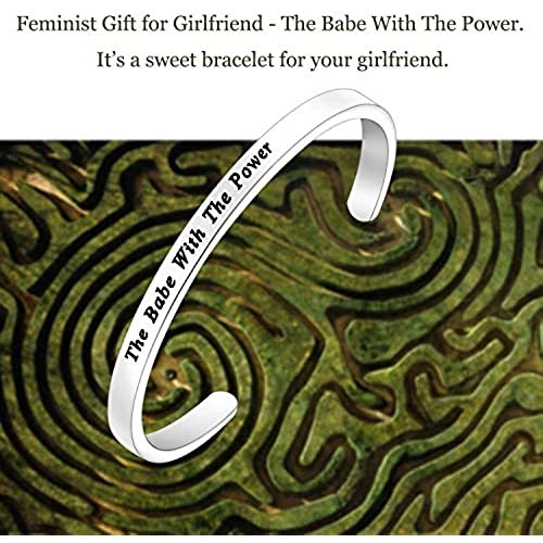Lywjyb Birdgot Power Bracelet Gift Empowering Jewelry Feminist Gift for Girlfriend The Babe(Babe with The Power RG) with The Power Wish Bracelet