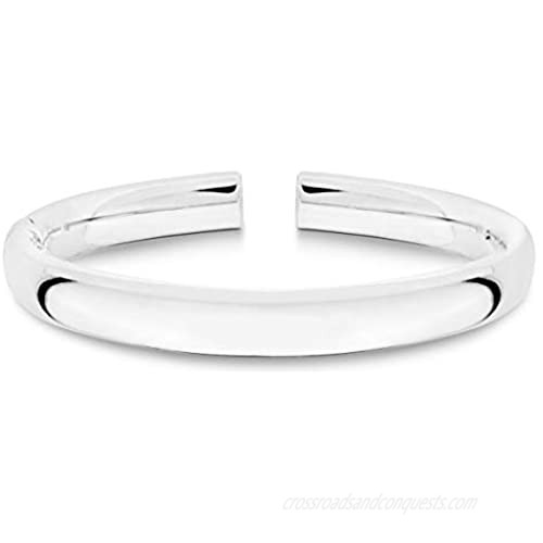 Miabella 925 Sterling Silver Italian Handmade 9mm Open Cuff Hinged Bangle Bracelet for Women 7 Inch Made in Italy